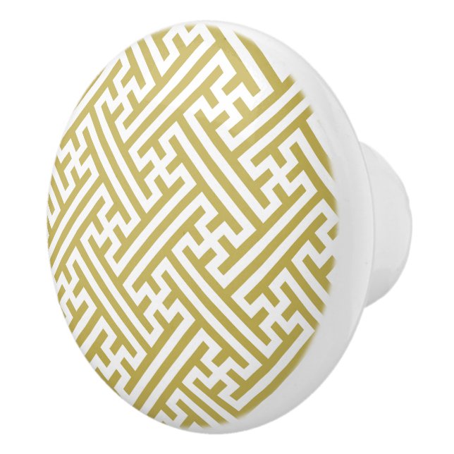 Sayagata-mönster, japanska, guld och vitt knopp (Höger)