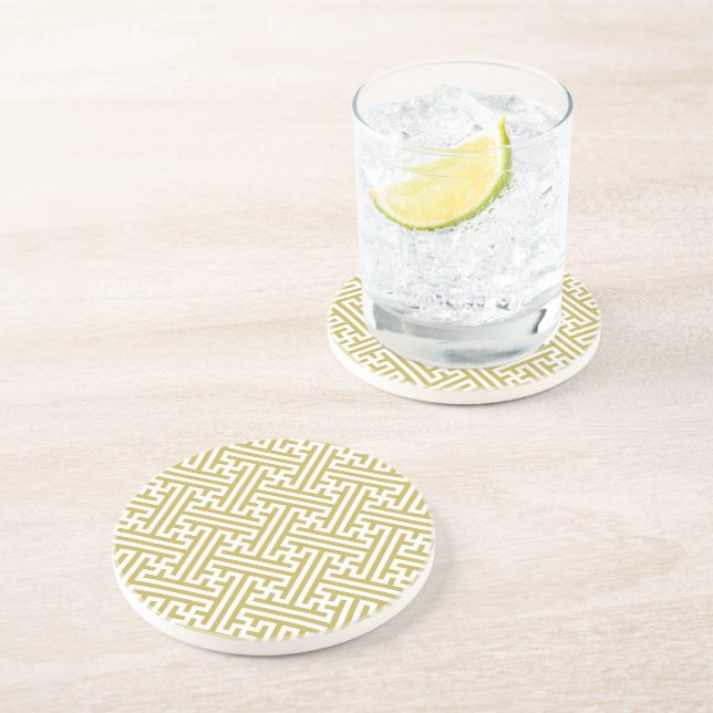 Sayagata-mönster, Japanska, Guld och Vitt Underlägg (Sidan)