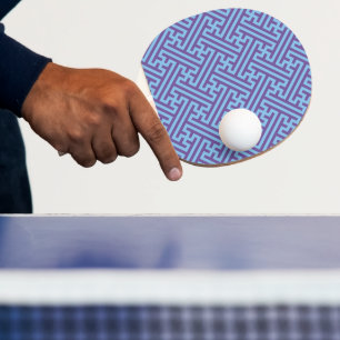 Sayagata-mönster, japanska, lila och blå pingisracket