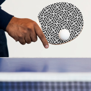 Sayagata mönster, japanska, svarta och vita pingisracket