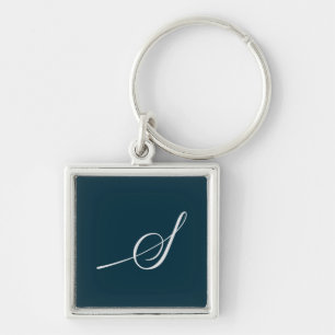 Saybrook högvärdiga Keychain Fyrkantig Silverfärgad Nyckelring
