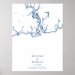 Saybrook Point Resort Bröllop Gästbok Poster
