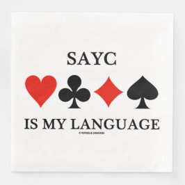 SAYC är mitt språk, fyra kort Kostym Pappersservett