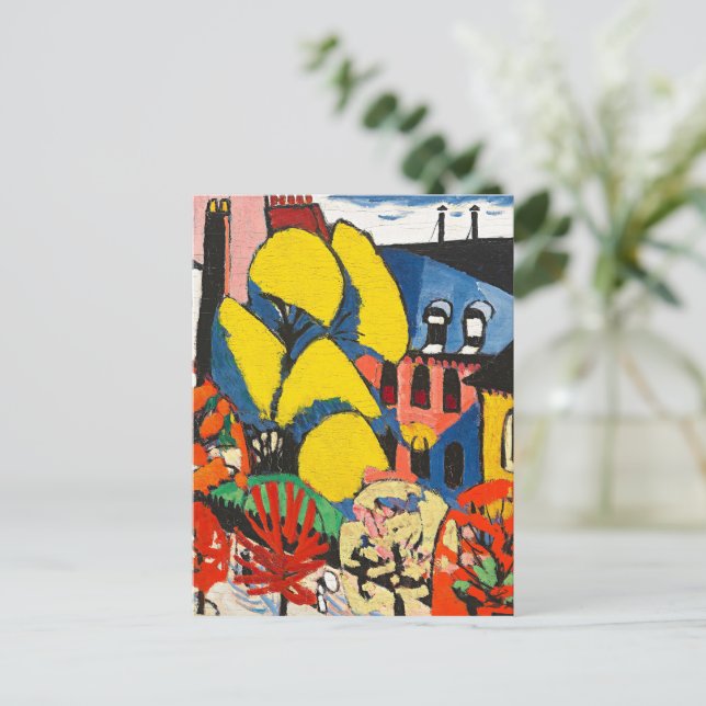 Sayen-Träd, färgstark målning, Vykort (Stående Fram)