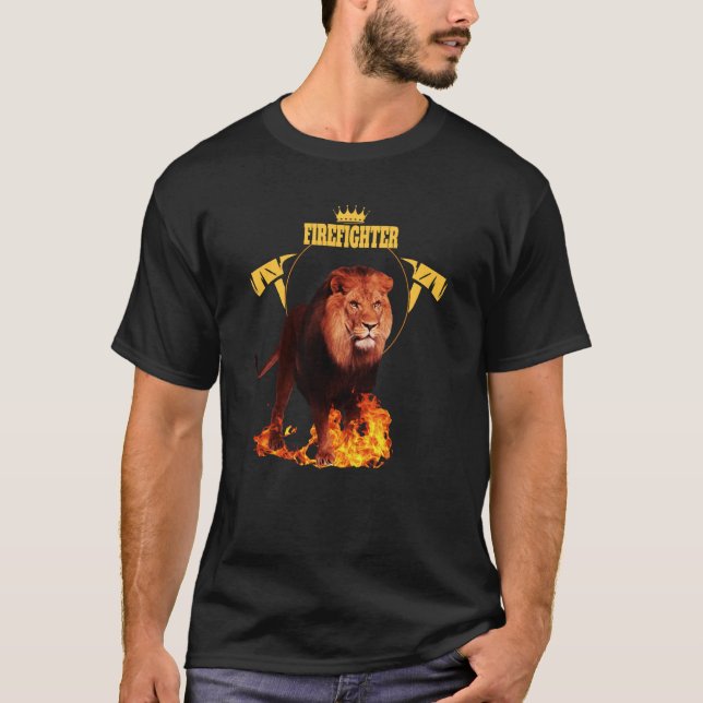 Saying firefighter firefighter lion hero king of f t shirt (Framsida)