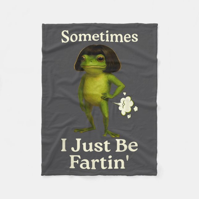 Saying Sometimes Just Fartin Frog Frog I Fleecefilt (Framsidan)