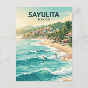Sayulita Beach Surf Break Mexiko Vykort