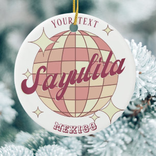 Sayulita Mexico Retro Vintage Party souvenir Julgransprydnad Keramik