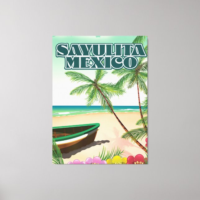 Sayulita Mexico-stranden poster Canvastryck (Framsida)