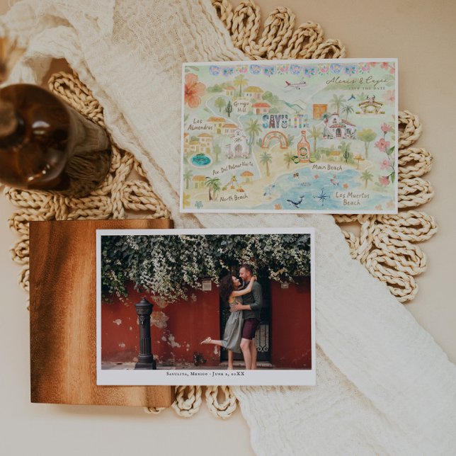 Sayulita, Mexiko | Bröllop Itinerary Karta Inbjudningar (Skapare uppladdad)
