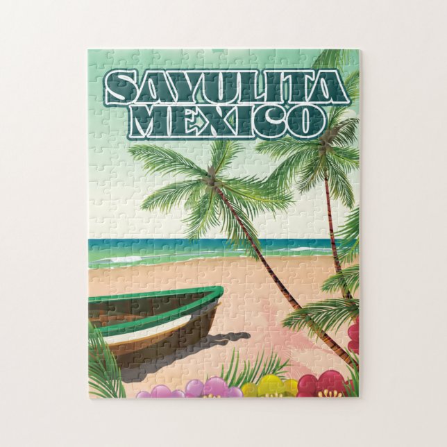 Sayulita Mexiko strand affisch Pussel (Vertikal)
