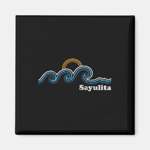 Sayulita Mexiko Surfande Vågor Solnedgång Strand V Magnet