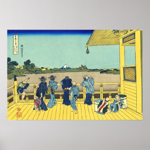 Sazaï hall Tempels femhundra Rakan Hokusai Poster