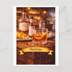 Sazerac Cocktail (Amerikansk matserie) Vykort
