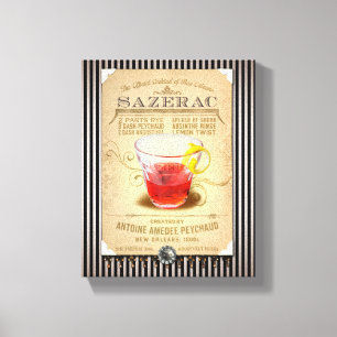 Sazerac den officiella coctailen av New Orleans Canvastryck