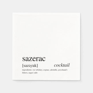 Sazerac Modern Quote Black Typography Cocktail Pappersservett