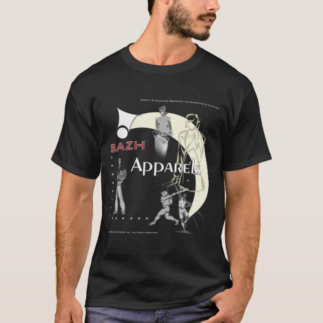 SAZH-Apparels på svart Tröja (Framsida)