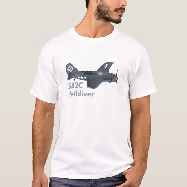 SB2C Helldiver / A-25 WW2-flygplan med skevning T Shirt (Framsida)