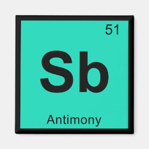Sb - Antimonokemisk periodisk Bord-symbol Magnet
