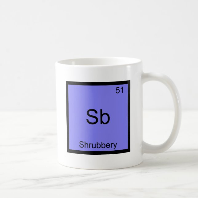Sb - för kemiinslag för buskage rolig utslagsplats kaffemugg (Höger)