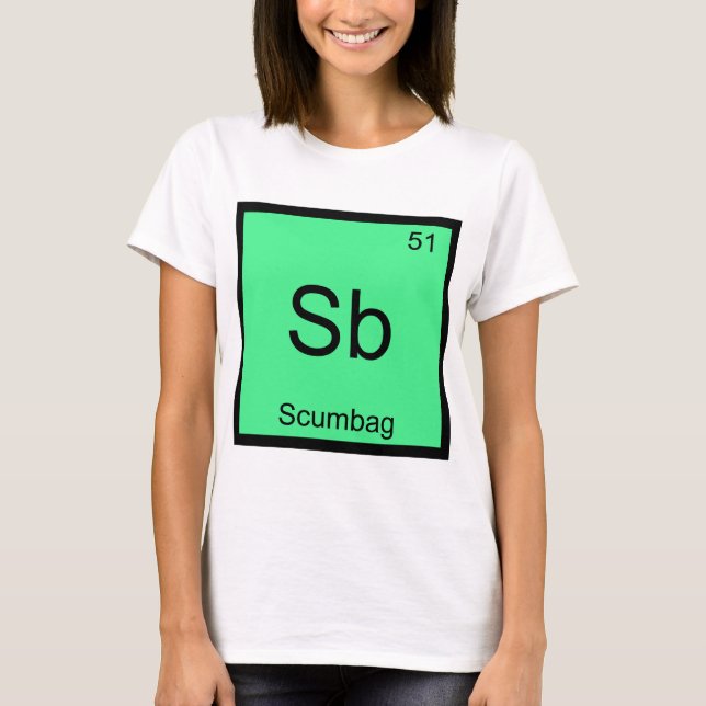 Sb - Kemiskt Grundämne Symbol Rollig T-Shirt (Framsida)