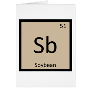 Sb - Sojabönskemisk Periodisk Bord-symbol Hälsningskort