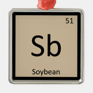 Sb - symbol för bord för Soybeankemi periodiskt Julgransprydnad Metall