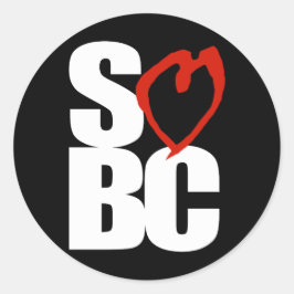 SBC Red Heart Black Runt Klistermärke