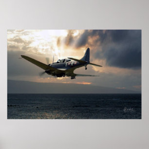SBD-5 utan streck över Stilla havet Poster