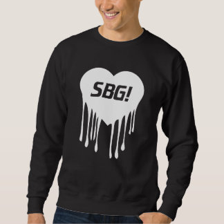 SBG-hjärtasvart Crewneck Lång Ärmad Tröja