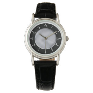 SBS Black and Silver Classic Black Leather Armbandsur