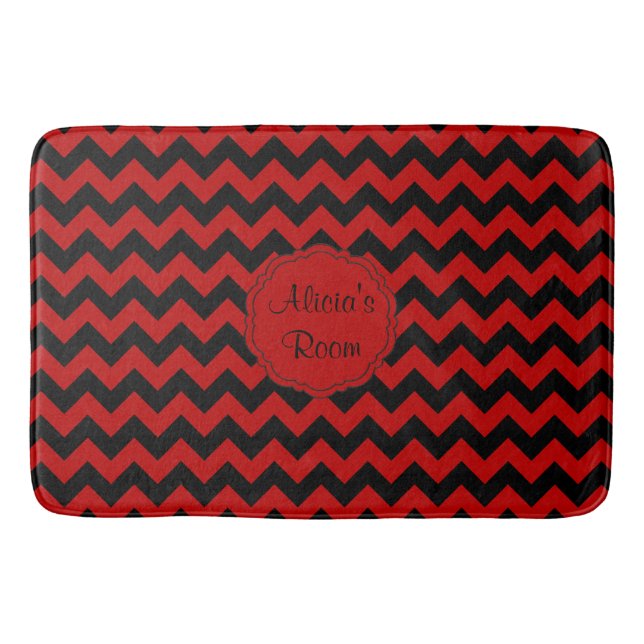 SC Chevron Bath Mat-Red-Black Badrumsmatta (Framsidan)
