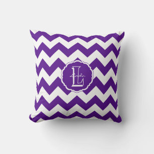 SC Chevron,Brev L Lila-White Pillow Kudde