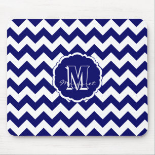 SC Chevron Mouse Pad-Blue and White Mörk Musmatta