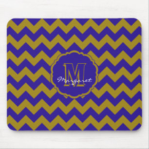 SC Chevron Mouse Pad-Blue och Guld Musmatta