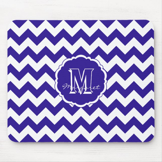 SC Chevron Mouse Pad-Blue och White Light Musmatta (Framsidan)