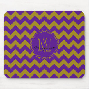 SC Chevron Mouse Pad-Lila och Guld Musmatta