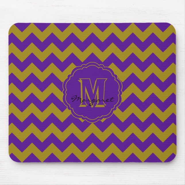 SC Chevron Mouse Pad-Lila och Guld Musmatta (Framsidan)