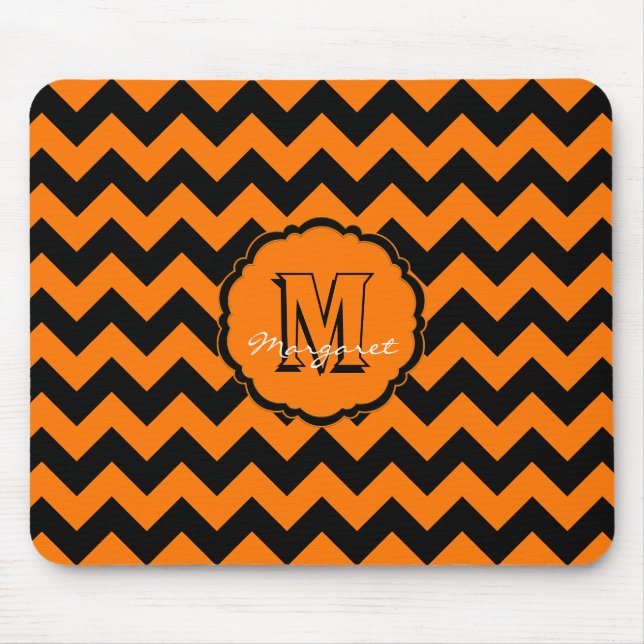 SC Chevron Mouse Pad-Orange och Black Musmatta (Framsidan)