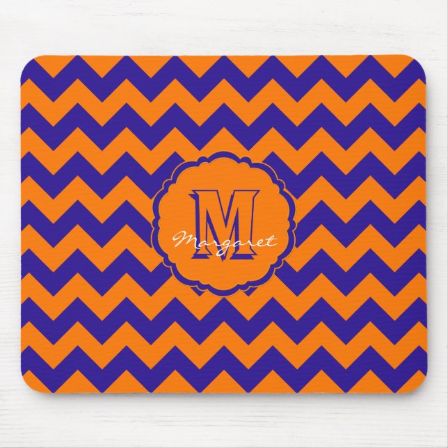 SC Chevron Mouse Pad-Orange och Blue Musmatta (Framsidan)