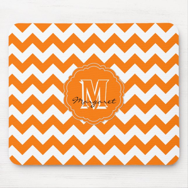 SC Chevron Mouse Pad-Orange och White Musmatta (Framsidan)