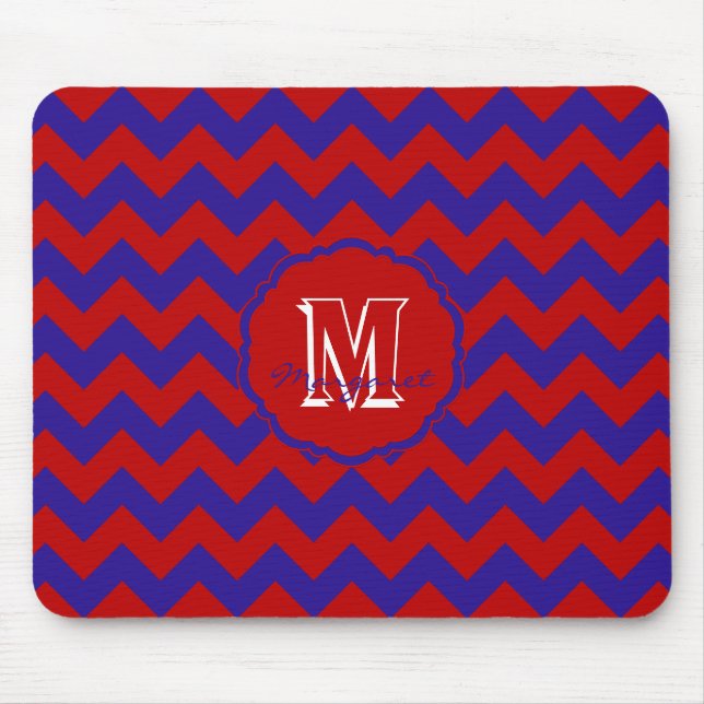 SC Chevron Mouse Pad-Red och Blue Musmatta (Framsidan)