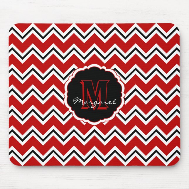 SC Chevron Mouse Pad-Red, White and Black Musmatta (Framsidan)