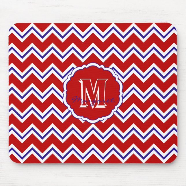 SC Chevron Mouse Pad-Red, White and Blue Musmatta (Framsidan)
