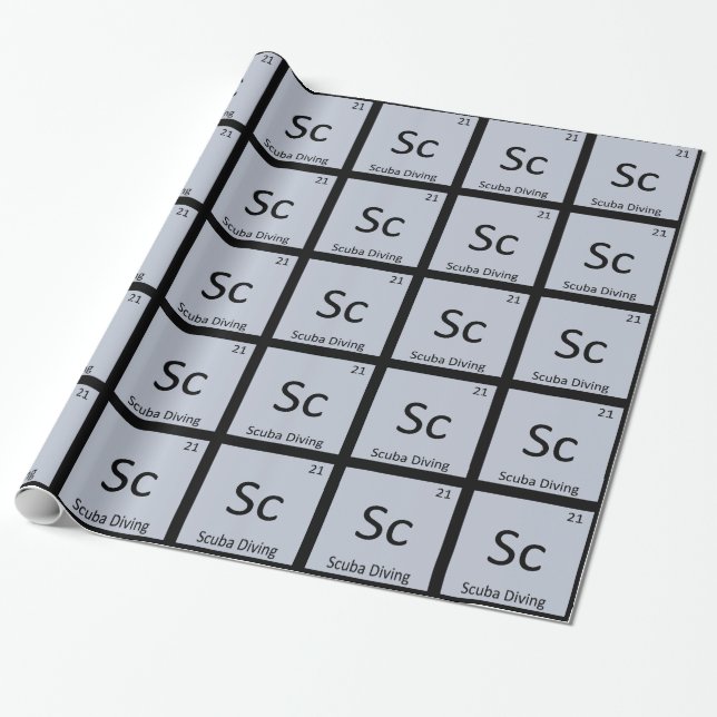 Sc - Dykning Sport Kemi Periodiska Systemet Presentpapper (Utrullad)