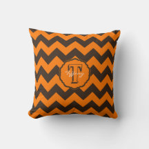 SC Monogram Chevron,Orange-brun kvadratisk fyllnin