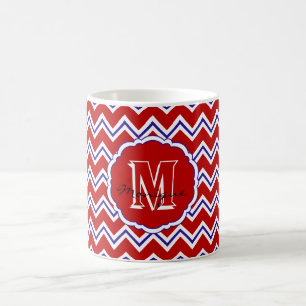 SC Monogram Chevron, Red-White-Blue-Coffee Mugg