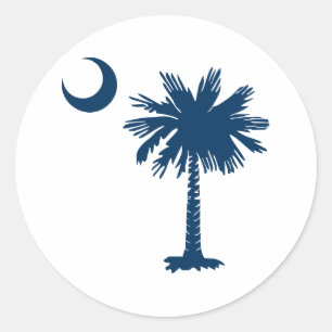 SC Palmetto och Crescent Runt Klistermärke