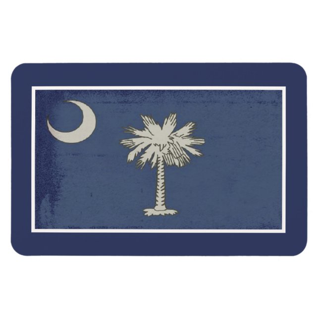SC Palmetto Statlig flagga Magnet (Horisontell)