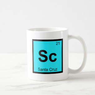 Sc - Santa Cruz City Kalifornien Kemisymbol Kaffemugg